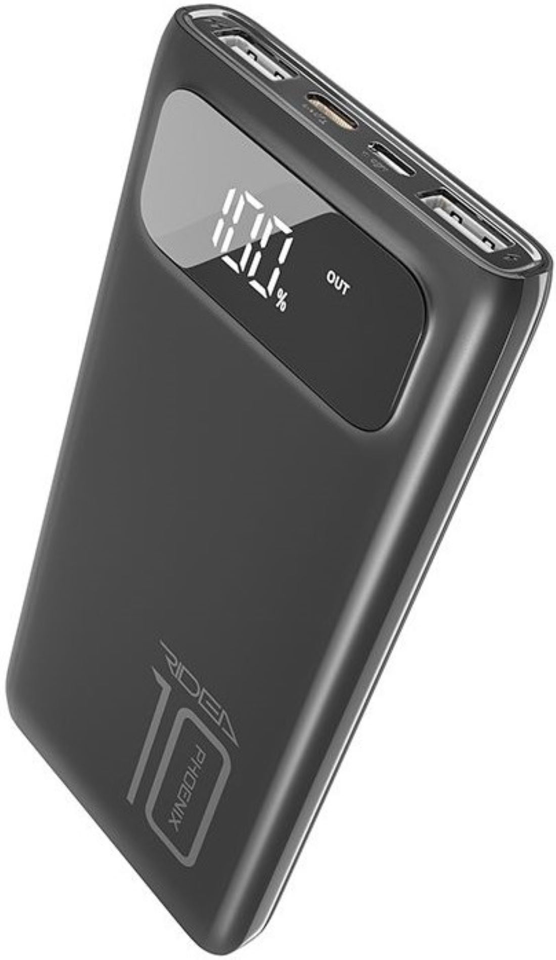 Батарея мобильная Ridea Phoenix10 10W digital display + lamp 10000 mAh Black (RP-D10L) - Фото 1