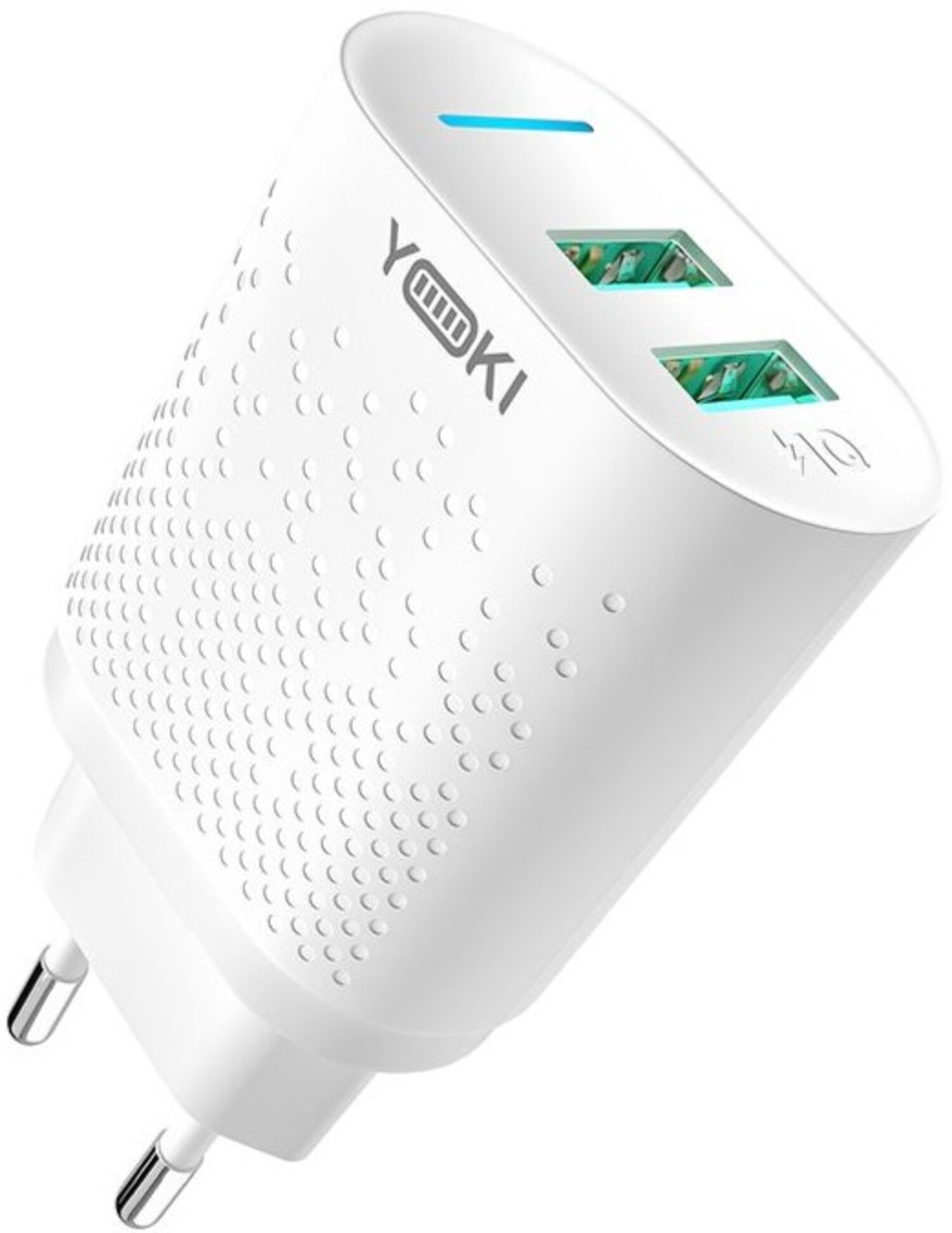 Сетевое зарядное устройство YOKI Led Series 12W White (YK-2.4Dual) - Фото 1