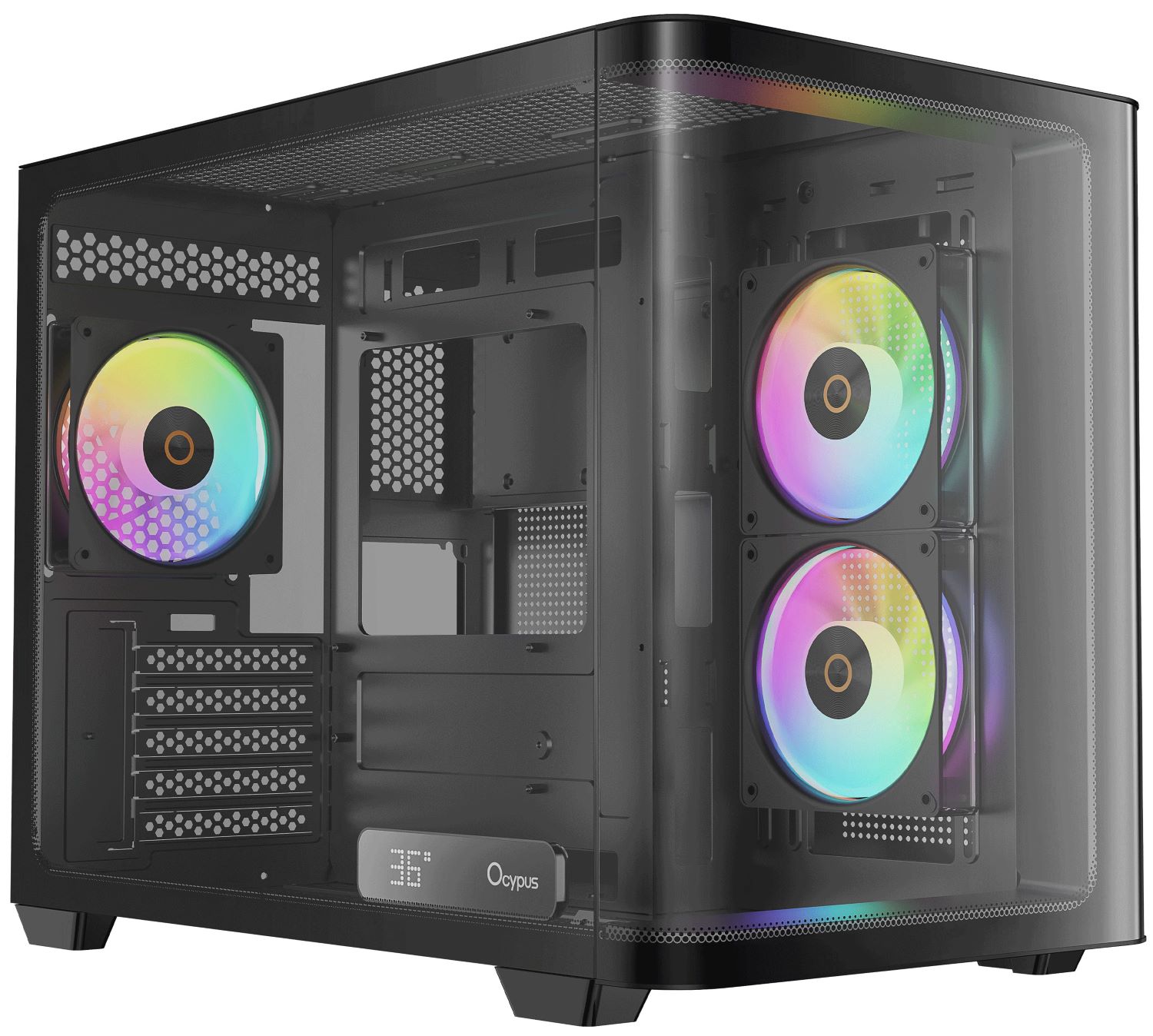 Корпус OCYPUS IOTA C50 BK CURVE ARGB DIGITAL (IOTA-C50-BKD300CD-GL) - Фото 1