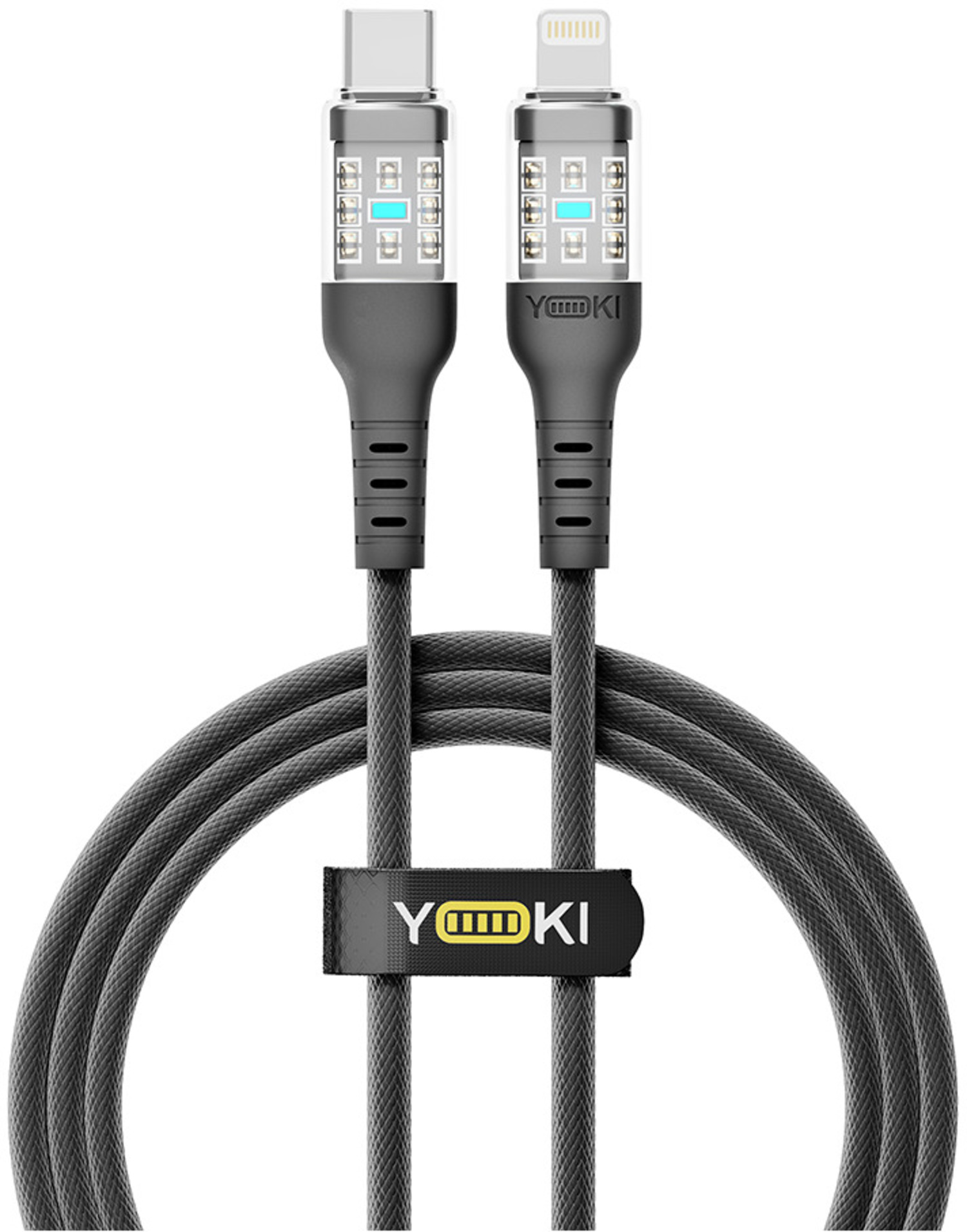 Кабель синхронизации данных YOKI CYBER Type-C to Lightning 30W 1.2m Black (YK-CY23) - Фото 1