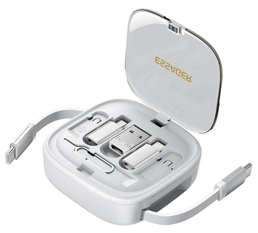 Органайзер для хранения кабелей Essager Jicheng Multifunctional Retractable Cable Organizer Box White (ECJHZ-JC02-P) - Фото 1