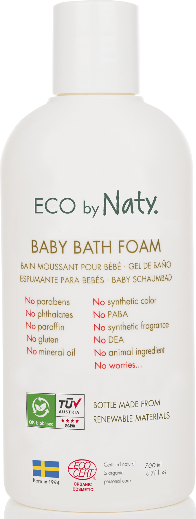 Пена для ванны детская Eco By Naty Органическая 200 мл (245586) - Фото 1