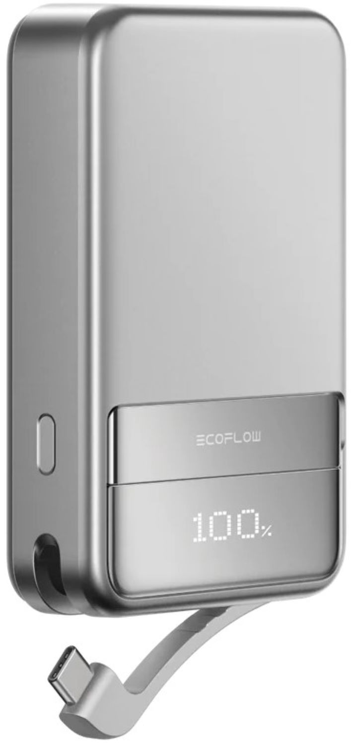 Батарея мобильная EcoFlow Rapid Magnetic Power Bank 10000 Silver (EF-RAPID10000-EU) - Фото 1