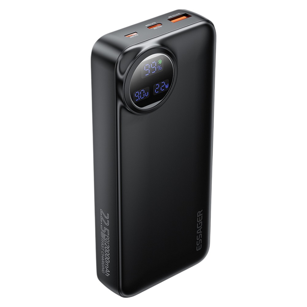 Батарея мобильная Essager Heteromypil 22.5W 20000mAh Li-Pol QC3.0 Black (EDY2W-YT01-Z) - Фото 1