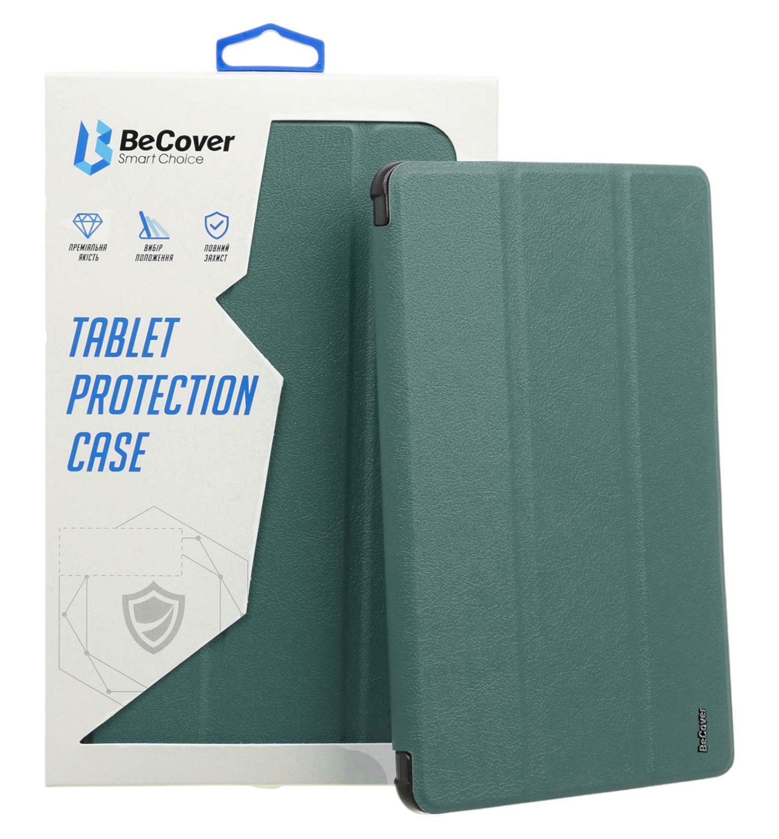 Чехол для планшета BeCover Tri Fold Soft TPU с креплением Apple Pencil for Apple iPad Air 13'' (M2)/iPad Air 13'' (M3) Dark Green (711467) - Фото 1