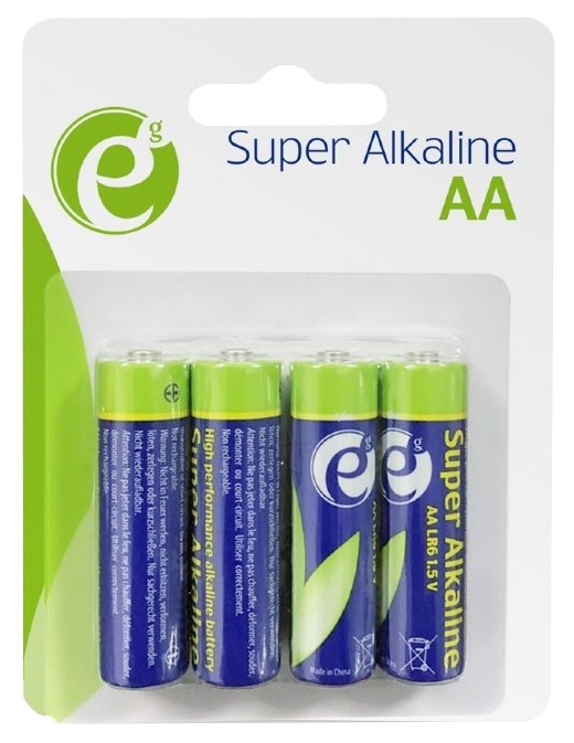 Батарейка тип AA EnerGenie Super Alkaline AA/LR06 BL 4 шт. (EG-BA-AA4-01) - Фото 1