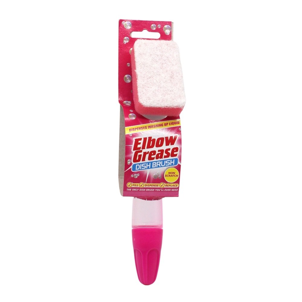Губка для миття посуду поролонова Elbow Grease з тримачем-дозатором Pink (EGSHDDWP)