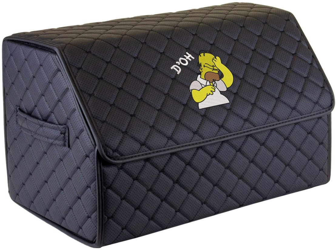 Сумка-органайзер в багажник EVAtech ECO M Homer Simpson D'OH черная с черной нитью (EHECEMBBBBV171) - Фото 1