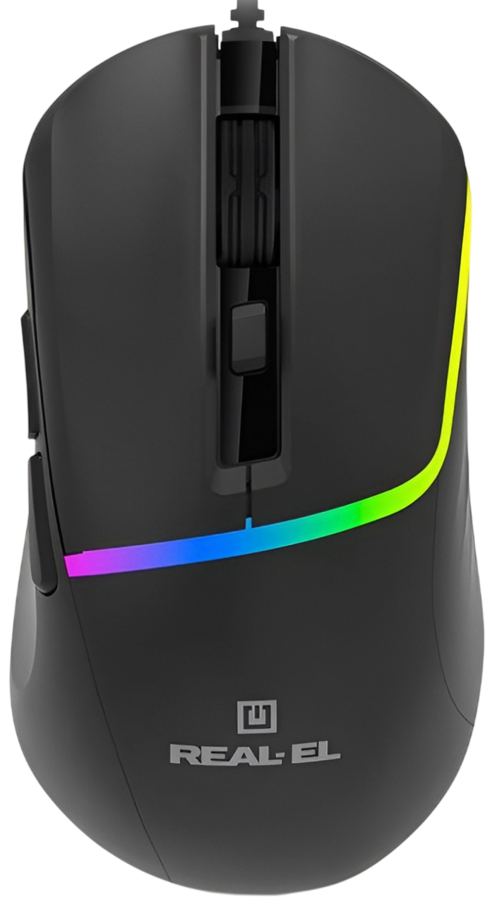 Мышь проводная игровая REAL-EL RM-530 Black (EL123200053) - Фото 1
