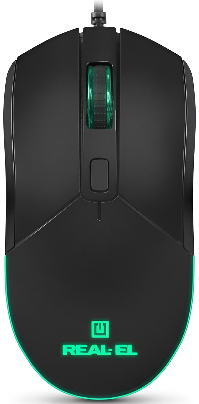 Мышь проводная игровая REAL-EL RM-515 Black (EL123200059) - Фото 1