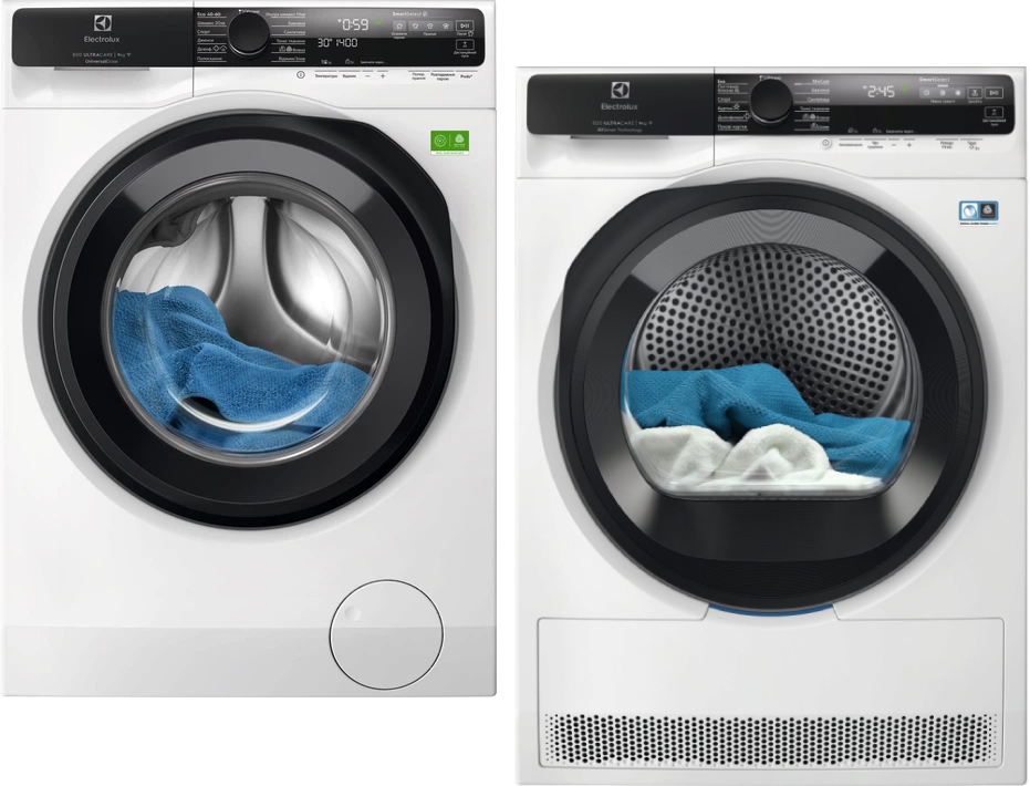 Комплект техніки Electrolux Пральна машина з фронтальним завантаженням + Сушильна машина Electrolux EW8F5492SQU + EW8D595MUC