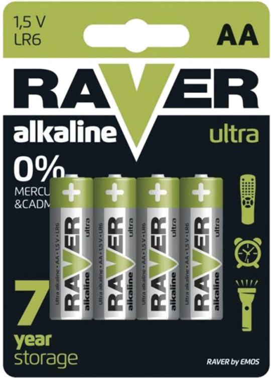 Батарейка тип AA RAVER EMOS B7921 Ultra Alkaline (AA) LR06 блистер 4шт. - Фото 1