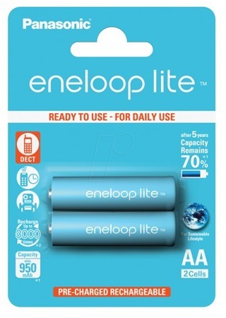 Аккумулятор тип AA Panasonic Eneloop Lite AA 950 2BP mAh NI-MH (BK-3LCCE/2BE) - Фото 1