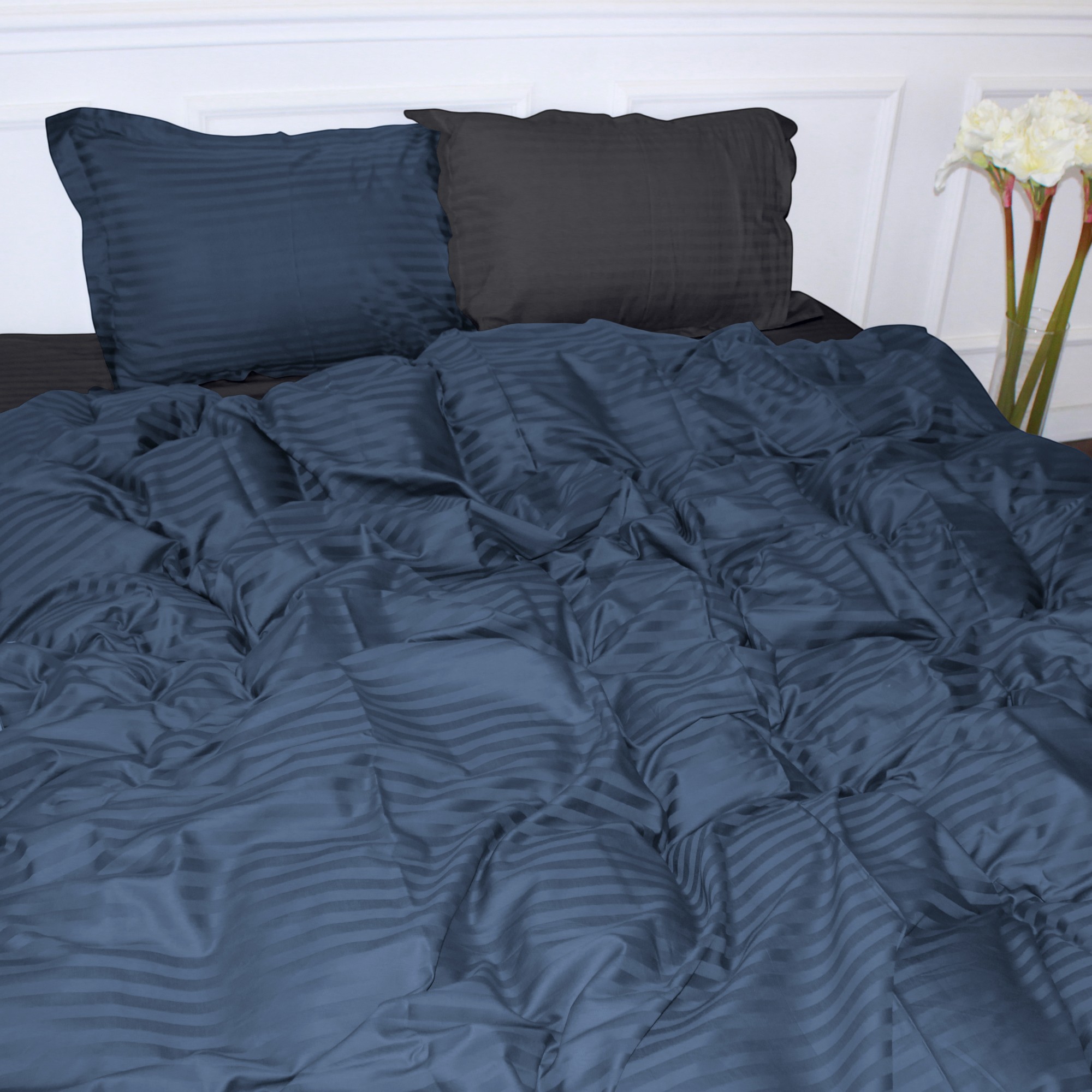Комплект постельного белья детский MirSon Satin Stripe 30-0020 + 30-0012 Ennayard 110х140 (2200005247532) - Фото 1