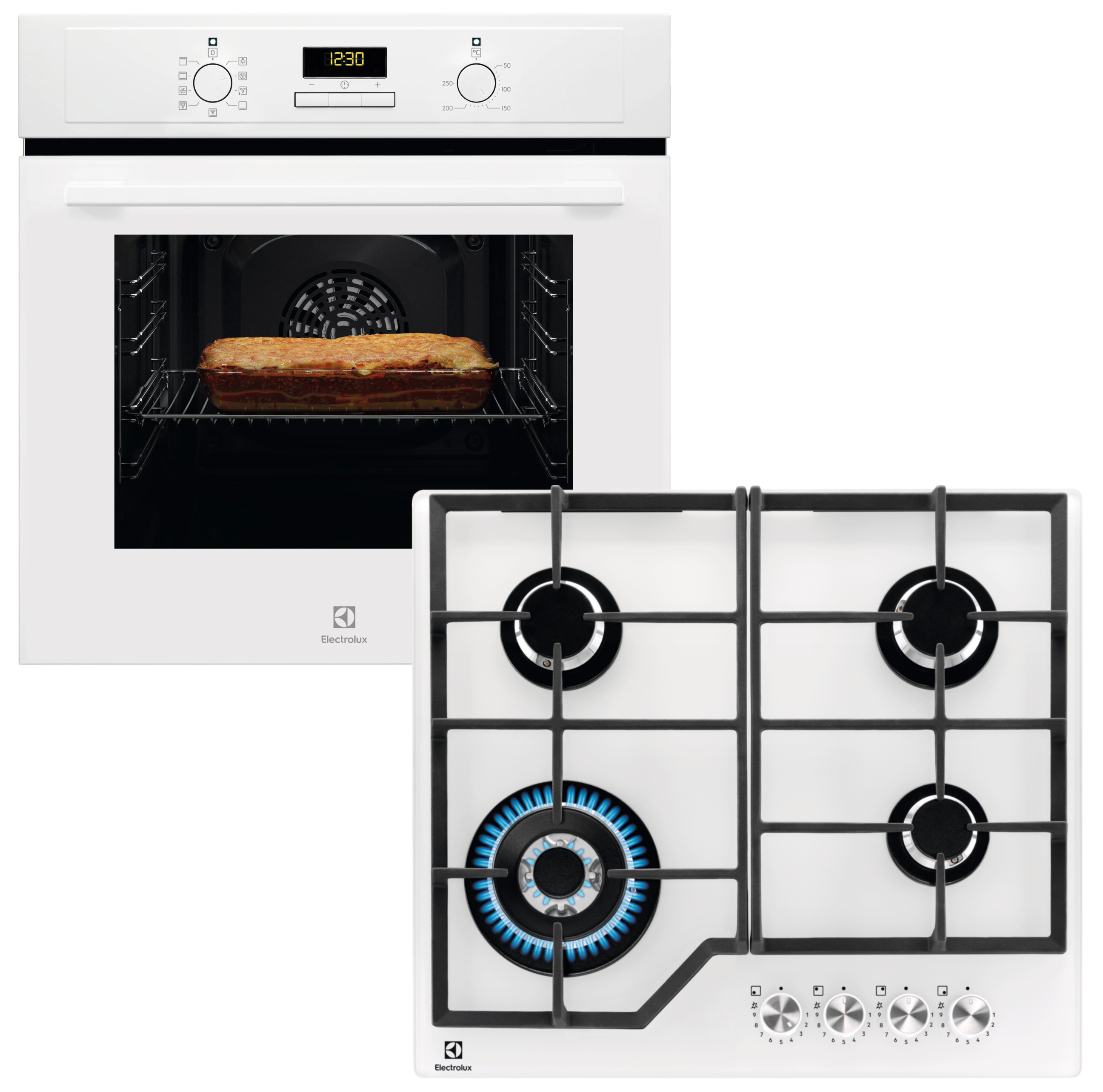 Купити Комплект техніки Electrolux Духова шафа + Варильна поверхня Electrolux EOF3H40BW + KGG64362W - Фото 1 Комплект техніки Electrolux Духова шафа + Варильна поверхня Electrolux EOF3H40BW + KGG64362W - Фото 1