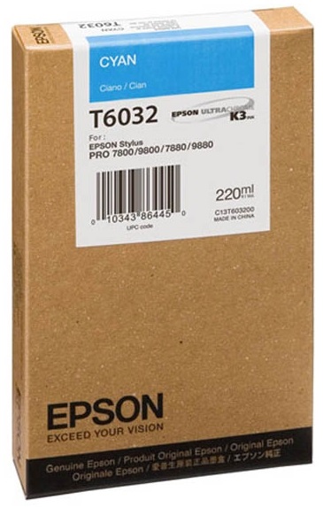 Картриджі для струменевих принтерів Epson StPro 7800/7880/9800/9880 cyan, 220мл (C13T603200) - Фото 1