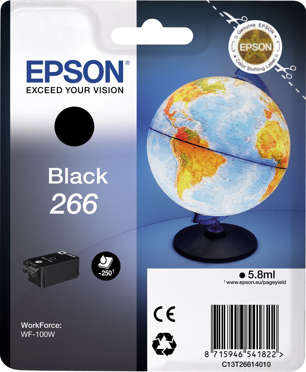 Картридж для струйныхМФУ и принтеров Epson WorkForce WF-100W black (C13T26614010) - Фото 1
