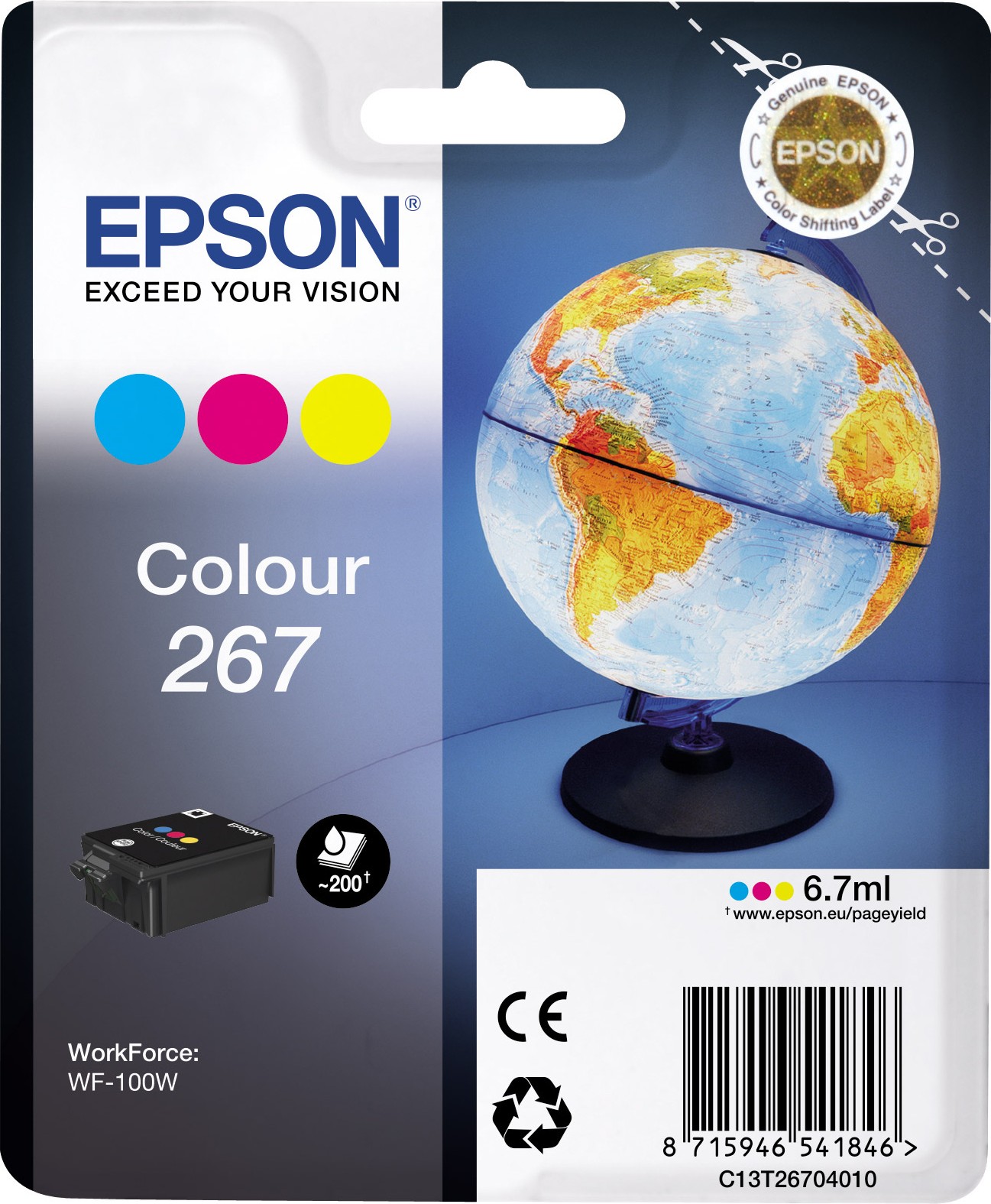 Картридж для струйныхМФУ и принтеров Epson WorkForce WF-100W color (C13T26704010) - Фото 1