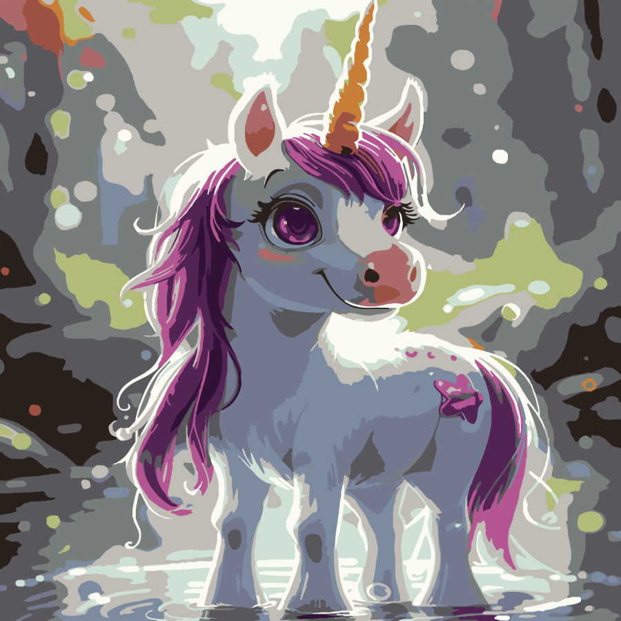 Картина за номерами Strateg Єдиноріг у лісі 30х30 (ES-0910) - Фото 1