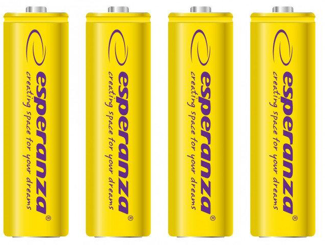Аккумулятор тип AA Esperanza Ni-MH AA/HR06 2000 mAh BL 4шт Yellow (EZA104Y) - Фото 1