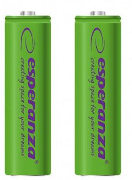 Аккумулятор тип AA Esperanza Ni-MH AA 2000 mAh 2шт Green (EZA103G) - Фото 1