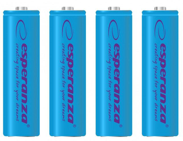 Аккумулятор тип AA Esperanza Ni-MH AA 2000 mAh 4шт Blue (EZA104B) - Фото 1