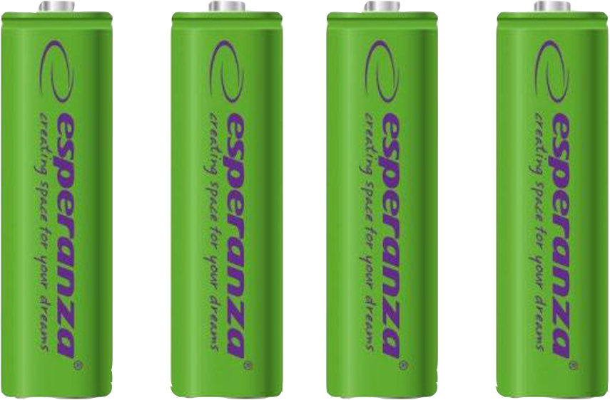 Аккумулятор тип AA Esperanza Ni-MH AA 2000 mAh 4шт Green (EZA104G) - Фото 1