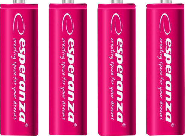 Аккумулятор тип AA Esperanza Ni-MH AA 2000 mAh 4шт Red (EZA104R) - Фото 1
