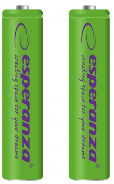 Аккумулятор тип AAA Esperanza Ni-MH AAA 1000 mAh 2шт Green (EZA101G) - Фото 1