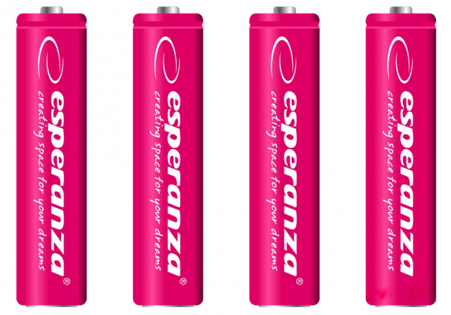 Аккумулятор тип AAA Esperanza Ni-MH AAA 1000 mAh 4шт Red (EZA102R) - Фото 1