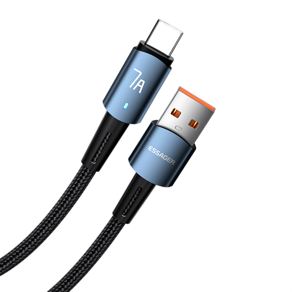 Кабель синхронизации данных Essager Sunset Type-C 7A USB 2m Blue (EXC7A-CGA03-P) - Фото 1