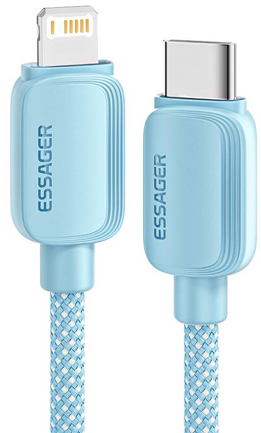 Кабель синхронизации данных Essager Breeze USB Cable USB-C to Ligthning 1M Blue 20W (EXCTL-WL03-P) - Фото 1