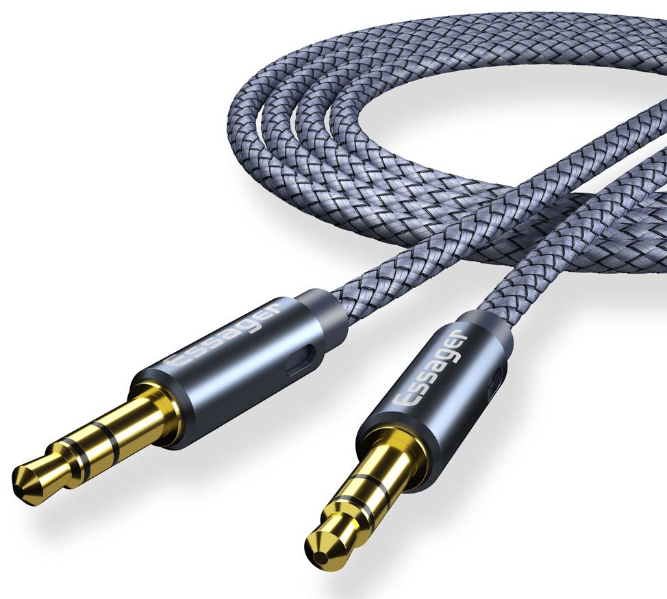 Кабель 3.5 мм - 3.5 мм Essager Monster Aux Cable Speaker Wire 3.5mm to Jack 3.5 mm 3M Gray (EYP35-DYC0G) - Фото 1