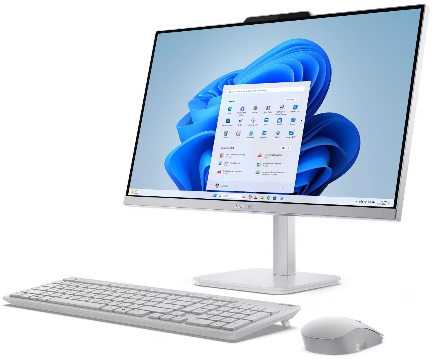 Комп'ютер-моноблок Lenovo A100 (F0J6001SUO) Cloud Grey - Фото 1