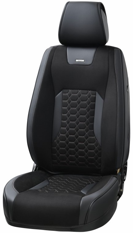 Комплект накидок на сидіння автомобіля Beltex 3D Montana, Black 2 шт. (BX87150) - Фото 1