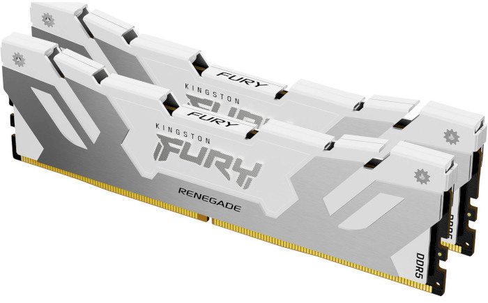 Память DDR Kingston 32GB DDR5 CL38 DIMM FURY Renegade White XMP (KF572C38RWK2-32) - Фото 1