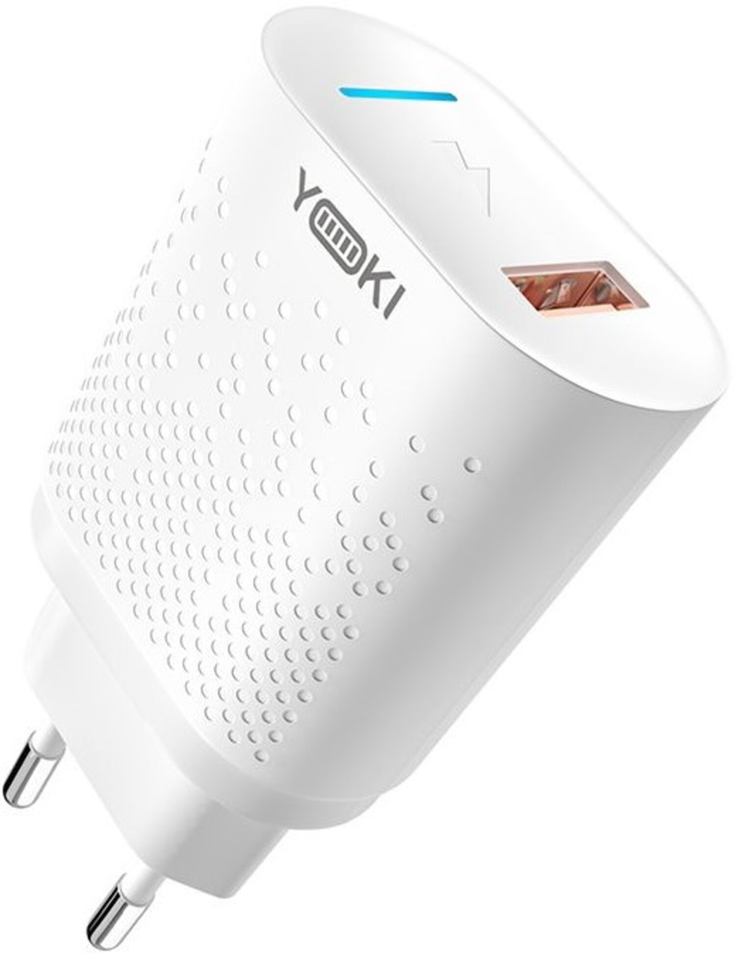 Сетевое зарядное устройство YOKI Led Series 3.0 18W White (YK-QC) - Фото 1