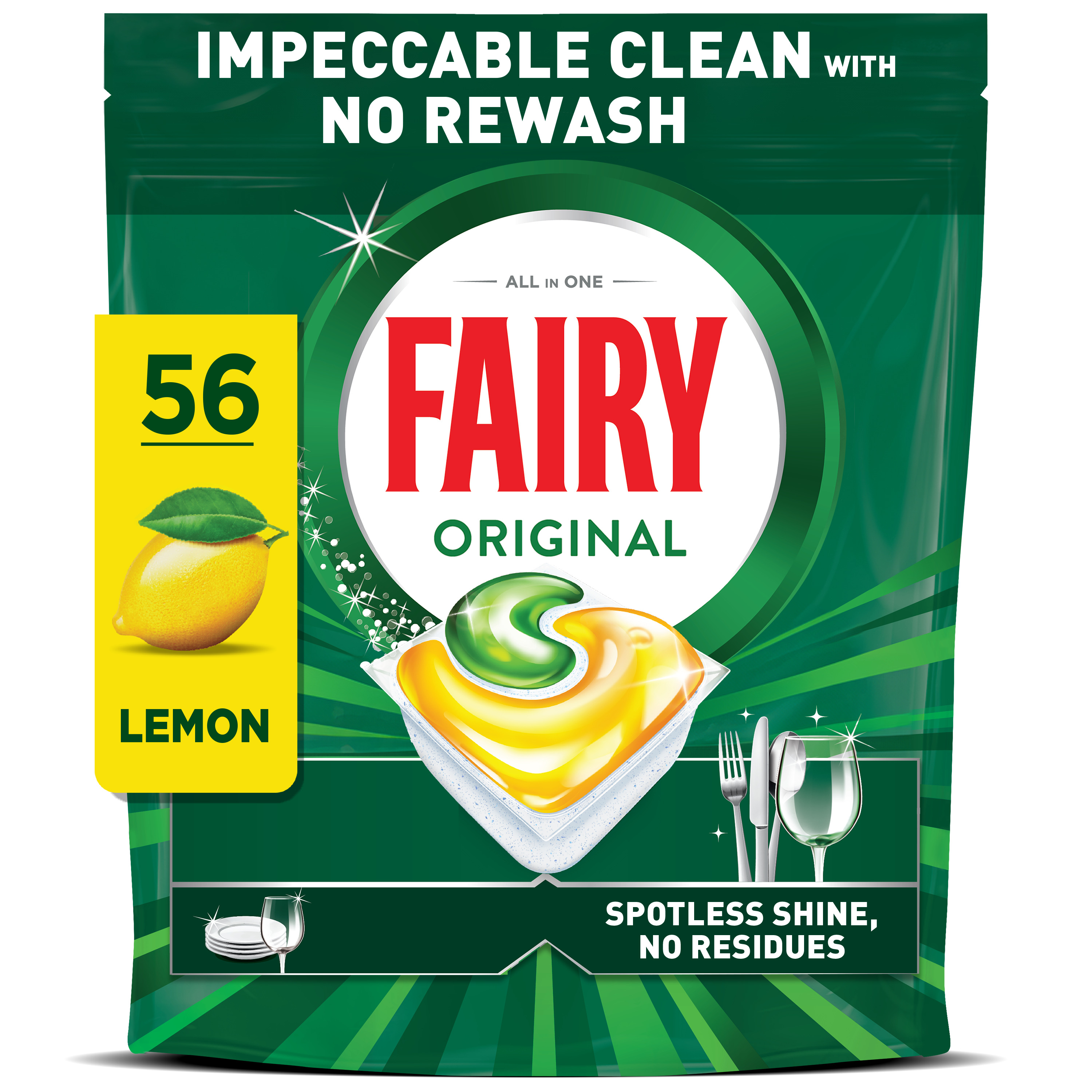 Таблетка для посудомийної машини Fairy Original All In One Лимон 56 шт