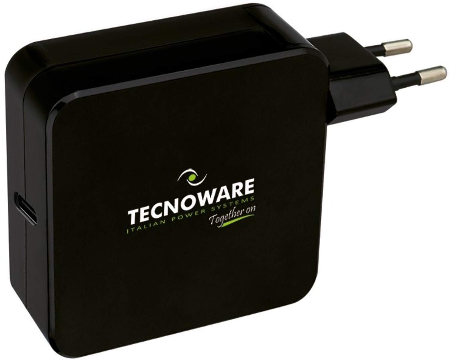 Сетевое зарядное устройство Tecnoware USB-C 65W Black (FAU17704) - Фото 1