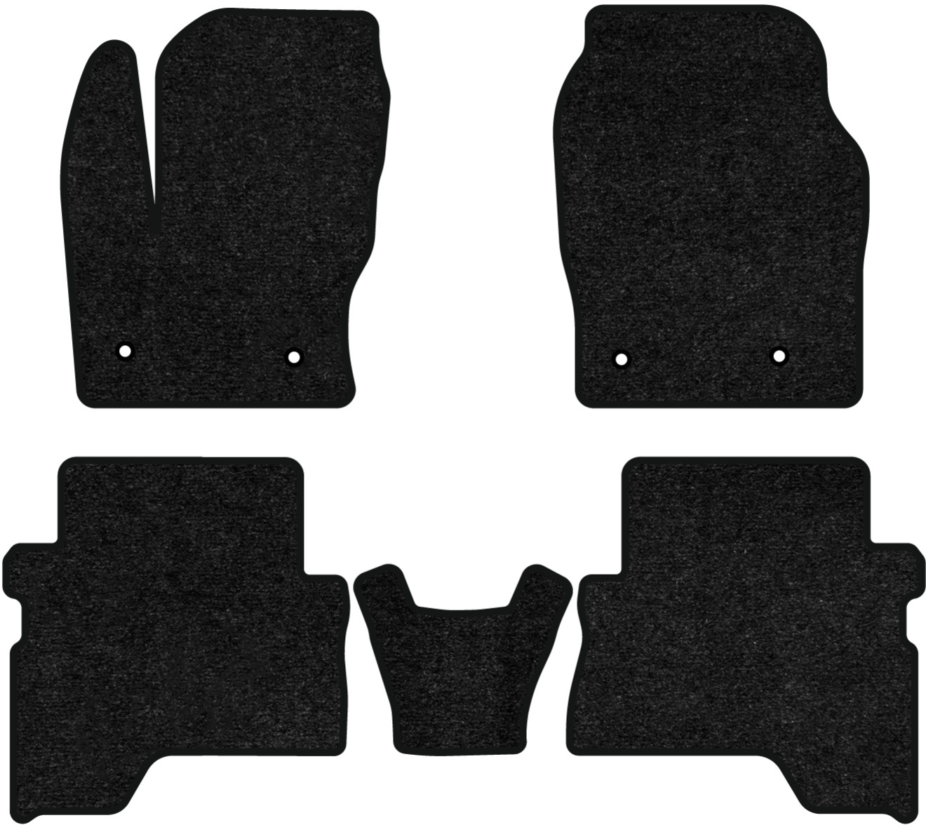 Коврики ворсовые в салон авто EVAtech Standard для Ford C-Max Hybrid (C344) (4 clips) 2010-2019 2 поколение Minivan USA черный кант FD14034C5FC4VEB - Фото 1