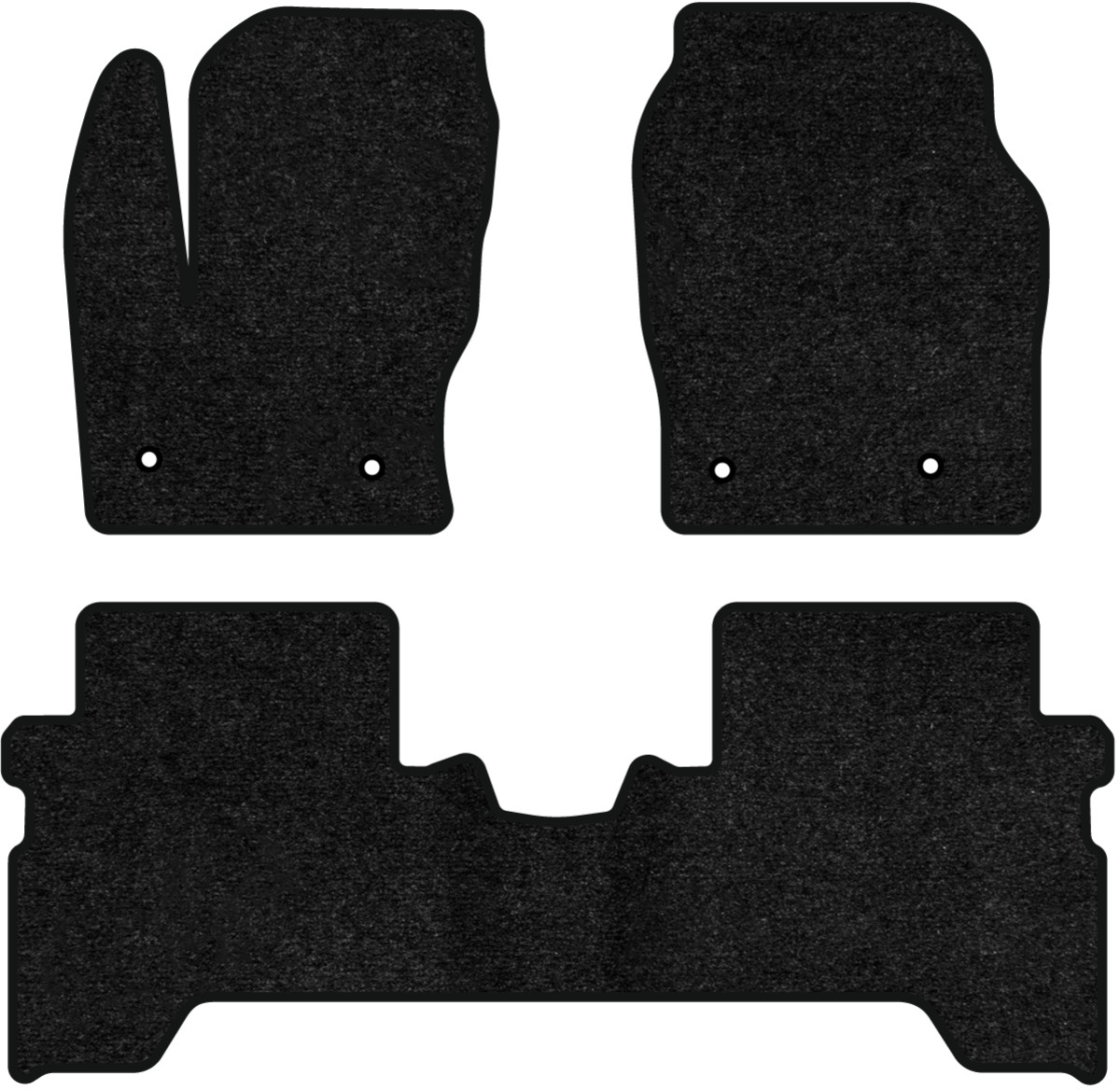 Коврики ворсовые в салон авто EVAtech Standard для Ford C-Max Hybrid (C344) (4 clips) 2010-2019 2 поколение Minivan USA черный кант FD14034Z3FC4VEB - Фото 1