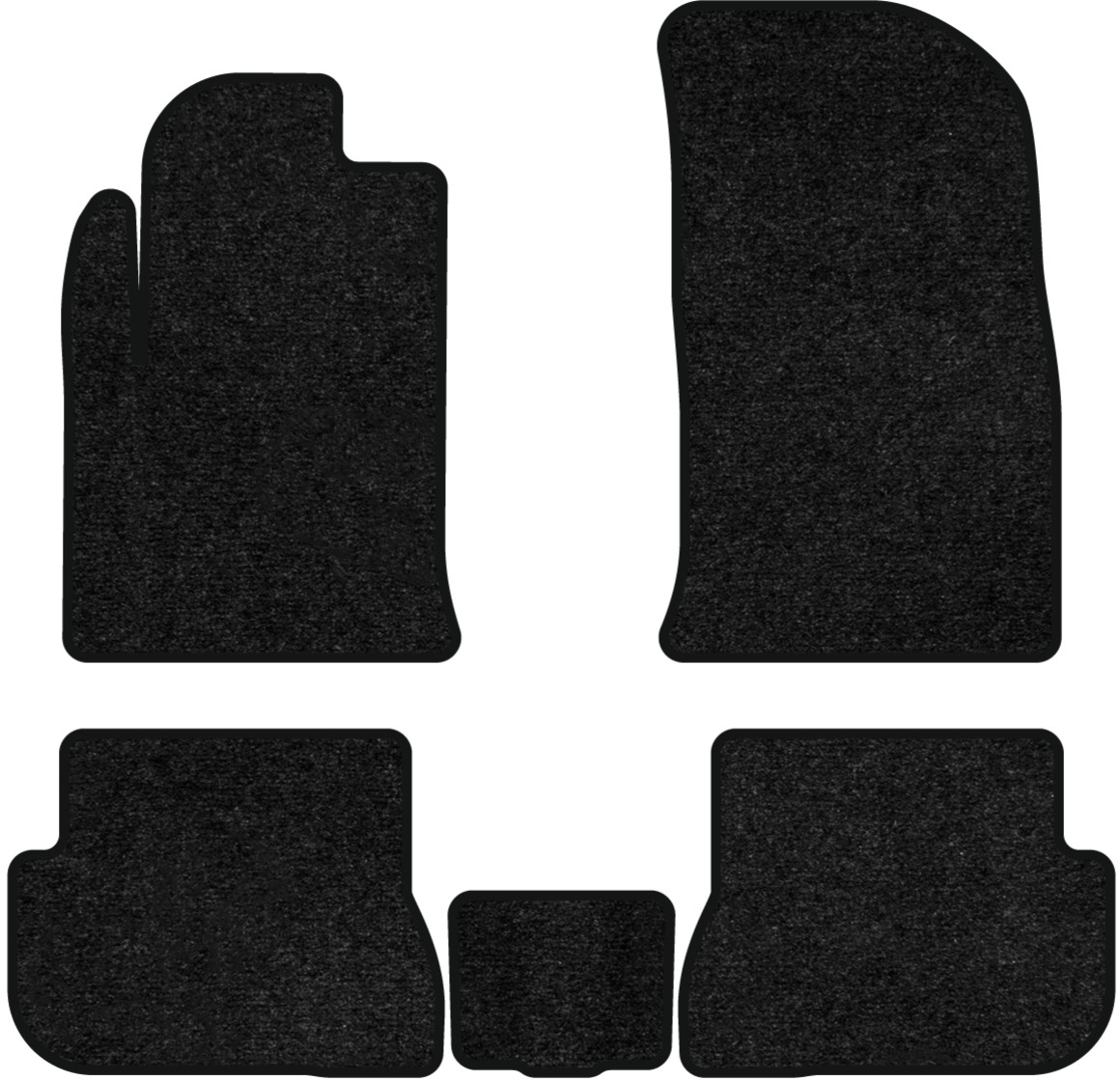 Коврики ворсовые в салон авто EVAtech Standard для Ford Fiesta (Mark 5) 5-doors 1999-2002 4 поколение Htb EU черный кант FD33207C5VEB - Фото 1