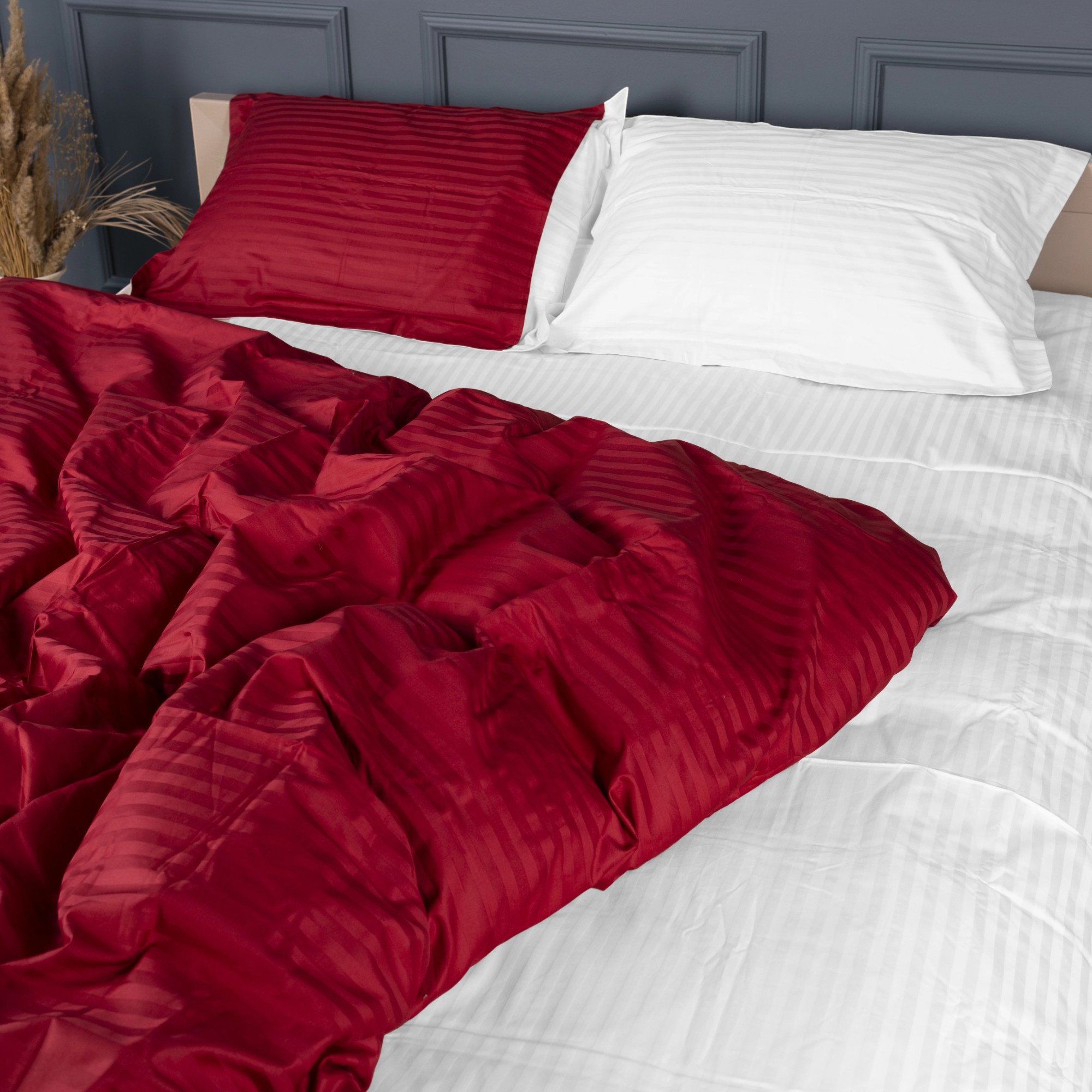 Комплект постельного белья детский MirSon Satin Stripe 30-0018 + 30-0001 Feinarina 110х140 (2200005247280) - Фото 1