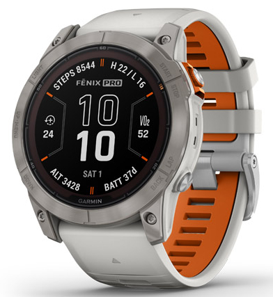 Смарт-годинник Garmin Fenix 7X Pro Sapph Sol Ti w/Gray/Orange Band (010-02778-15) - Фото 1