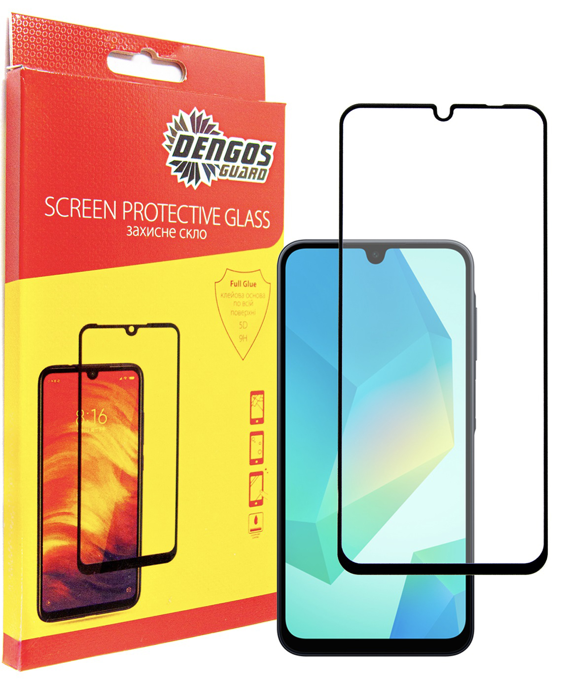 Захисне скло для смартфону DENGOS for Samsung Galaxy A16 5G SM-A166 Black Full Glue (TGFG-378) - Фото 1