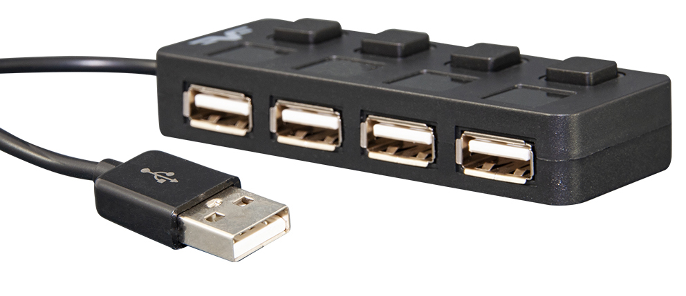 Хаб USB Frime 4хUSB 2.0 Black (FH-20010) - Фото 1