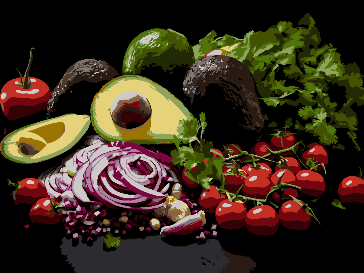 Картина за номерами Strateg Соковите авокадо на чорному фоні 30х40 (FH-42) - Фото 1