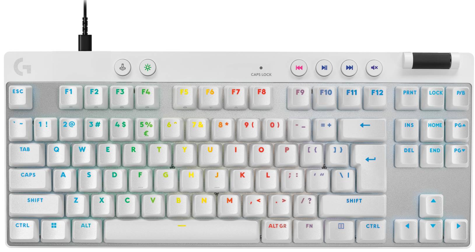 Клавіатура дротова ігрова Logitech G PRO X TKL RAPID White LINEAR (920-013242) - Фото 1