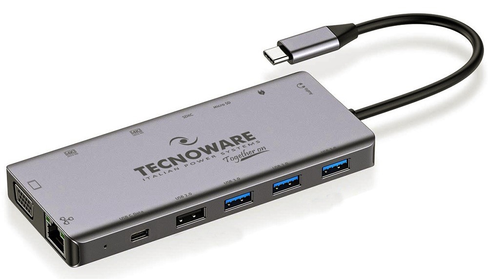 Хаб USB Tecnoware USB TYPE-C 13в1 Adapter (FHUB17692) - Фото 1