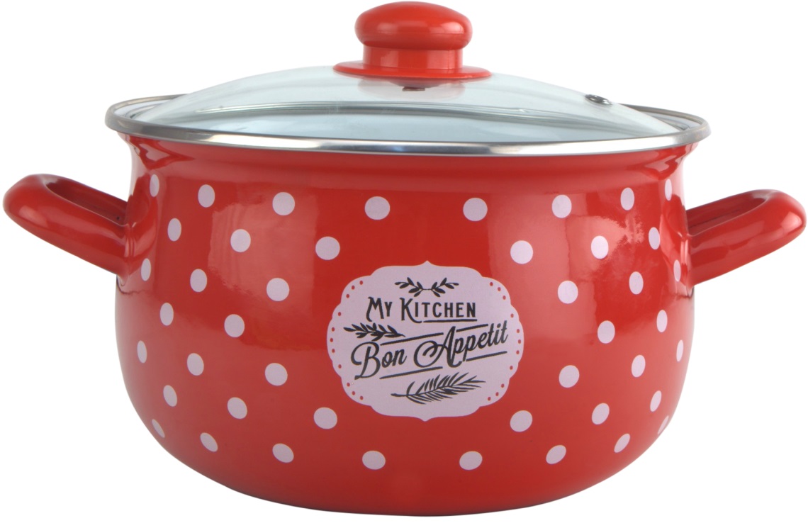 Кастрюля Gusto  Красный мухомор 22 см 5,1 л (GT-T-122-MU) - Фото 1